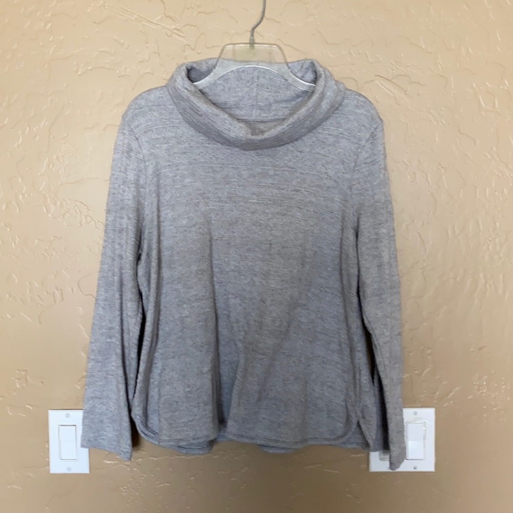 Grey long sleeved cowl neck sweater